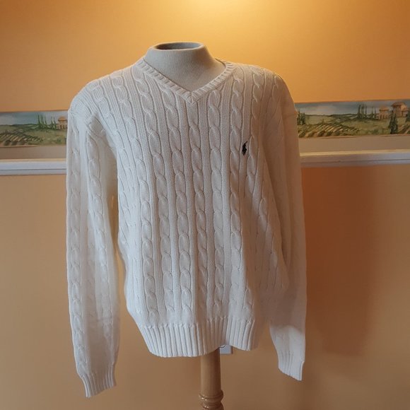 Polo Ralph Lauren Other - Polo by Ralph Lauren Sweater White V-Neck Size L